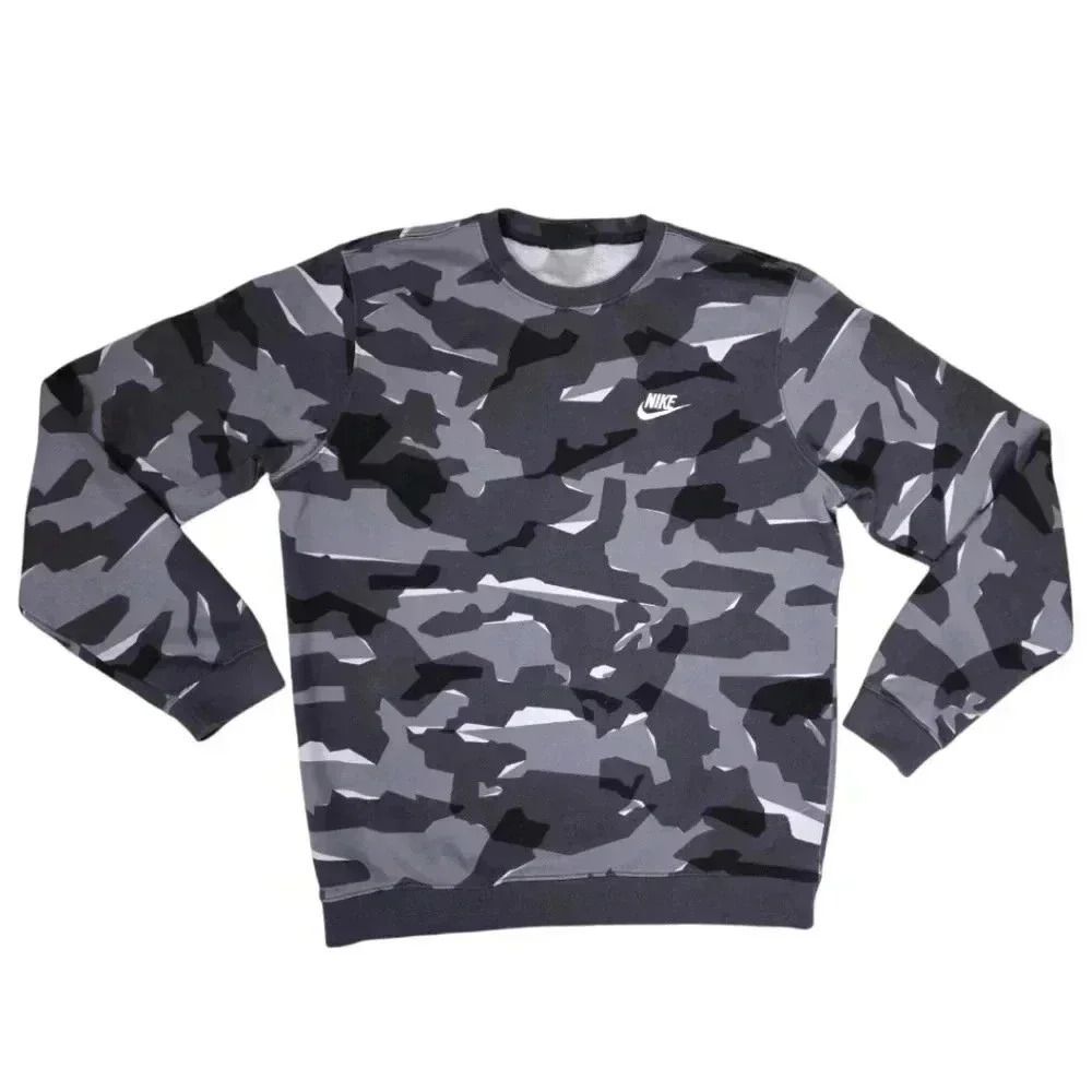 NIKE CLUB CAMO FLEECE CREWNECK SWEATER